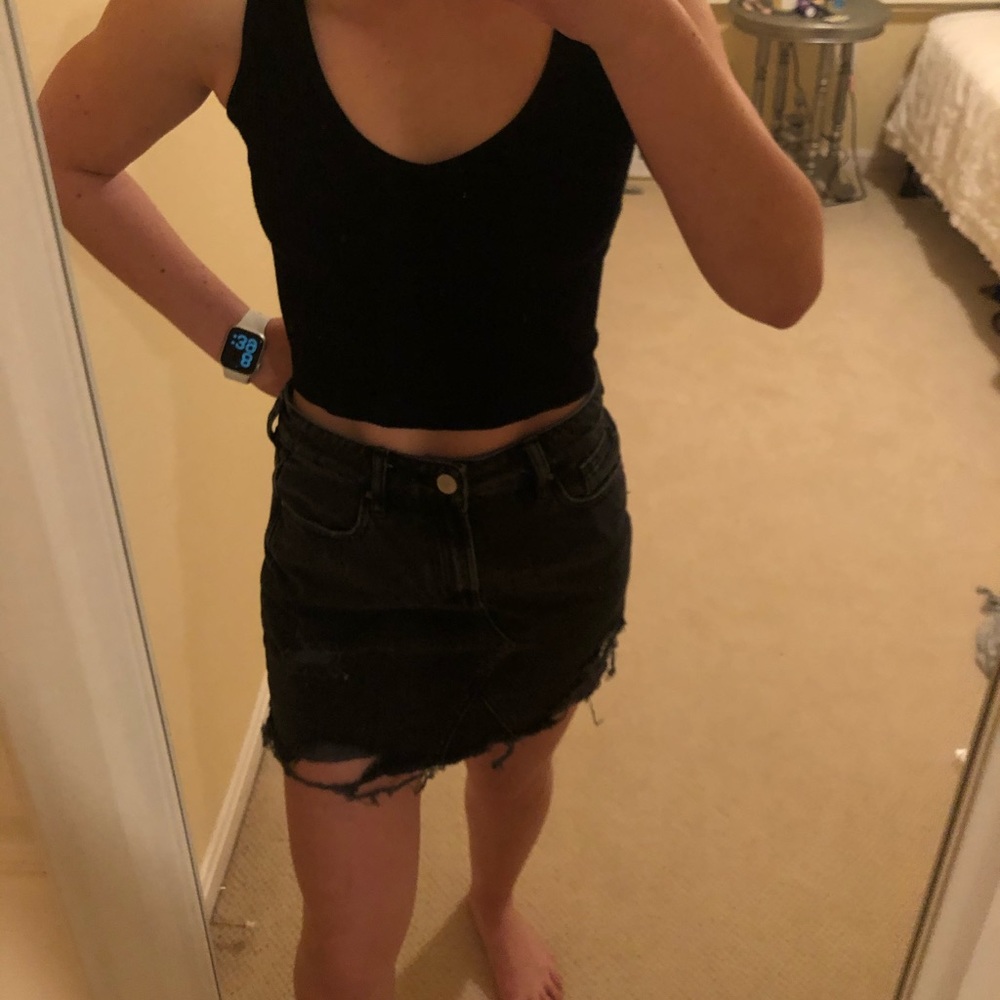 Pacsun black denim skirt